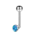 Piercing banana in titanio con pietra opale blu per corpo, sopracciglio o ombelico elegante. - 1.6*11*5mm / OP05 Opale Artificiale