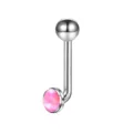 Piercing per corpo bilanciere curvo in titanio con sfera opale rosa per ombelico. - 1.6*11*5mm / OP42 Opale Artificiale