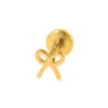 Goldener 316L Edelstahl Schleife Labret Piercing Ohrring Körperschmuck Minimalistisch - Schleifenstil / 1.2*10mm / Gold