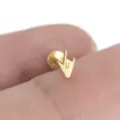 Gold edelstahl labret piercing stab hand zeichen ohr knorpel koerperschmuck 1stk - Hamsa-Hand-Stil / 1.2*10mm / Gold