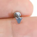 Edelstahl Hand Geste Piercing Stecker, Körperschmuck Variante für Lippen und Ohren. - Handgesten-Stil (II) / 1.2*10mm / Stahlfarben