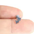 316L Edelstahl Süß Katze Piercing Labret Stecker Ohrring Körperschmuck Variante - Katze-Stil / 1.2x10mm / Silber