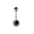 Titann 14G doppelendiger schwarzer Zirkon Bauchnabelring Piercing Körperschmuck Artikel. - 1.6*10*5*8mm / Schwarz
