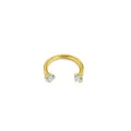 Gold Horseshoe Piercing Ring with Sparkling Zircon Stones Body Piercing Jewelry Variant - Gold + White Rhinestone / 1.2*10mm