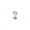 Edelstahl Herz Zirkon Lippenpiercing Ohrring Roségold Knorpel Tragus Piercing Schmuck Stift - 1.2x6x5mm / Roségold Gehäuse Weißes Zifferblatt