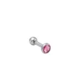 3-5mm Zircon Ear Stud Stainless Steel Cartilage Piercing Body Jewelry for Women Girls - 1.2x6x3mm / Silver Tone Pink Rhinestone