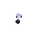 Edelstahl Herz Zirkonia Labret Ring Tragus Ohr Piercing Knorpel Körperschmuck glänzend NEU - 1.2x6x5mm / Schwarz Weiß