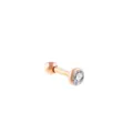 Rose gold stainless steel round cubic zirconia cartilage stud earring for daily fashion wear - 1.2*6*4mm / Rose Gold/White Zirconia