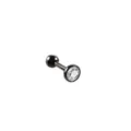 Black Zircon Cartilage Ear Stud Stainless Steel Barbell Piercing Jewelry - Black - 1.2*6*3mm / Black and White Stone