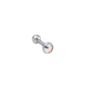 Stainless Steel Labret Piercing Stud with Rainbow Cubic Zirconia Body Jewelry Sku - 1.2*6*3mm / Silver AB