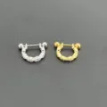 Edelstahl 0.8x8mm Barbell Kristall Ohr Knorpel Piercing Schmuck für Damen Herren. - Stil NO 1 (Silber)