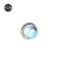Titanium opal piercing top accessory, F136 medical grade dermal anchor jewelry part. - Smooth Moonstone Accessory Top / 4mm (Thread M0.9)