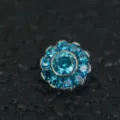 ASTM F136 titanium zonnebloem lichaams piercing sieraden voor lip en oor stukje. - 7mm 1.2mm Draad Met 14G Basis / Aqua