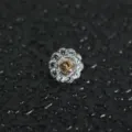 14G titaan zonnebloem dermal anchor piercing top met bruine edelsteen en heldere kristallen. - 7mm 1.2mm Draad Met 14G Basis / Champagne