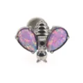 G23 titanium opal bee piercing labret stud, exquisite cartilage earring jewelry detail shot. - 1.2*6mm / Pink Purple Opal (OP38)