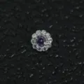 14G titanium zonnebloem labret piercing anker oorbellen met paarse zirkoon steen - 7mm 1.2mm Draad Met 14G Basis / Paars