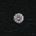 14G titanium zonnebloem dermal anchor piercing knop met paarse en heldere kristallen. - 7mm 1.2mm Draad Met 14G Basis / Roze
