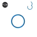 F136 Titanium Hinged Segment Ring Blue Body Piercing Nose Ring Clicker Body Jewelry - Blue
