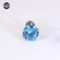G23 Titan Labret Stecker Piercing Schmuck mit Blaue Zirkon Kristalle für Lippe Ohr Nase - Stab 1.2x6mm Zirkonia 6mm / Aqua