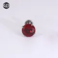 G23 Titan Labret Piercing Stecker mit rotem runden Zirkonia Stein für stilvollen Körerschmuck. - Stab 1.2x6mm Zirkonia 6mm / Rot