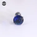 Titanium Körper-Piercing Labret Stecker mit blauem Zirkonia Krappenfassung Schmuckstück - Blau