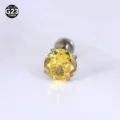 G23 Titan gelber Zirkon Labret Stecker Piercing Ohrring Körperschmuck Zubehör glänzend. - Goldgelb