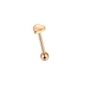 Bijou de corps pour piercing de langue en acier inoxydable 316L cœur couleur or rose. - Barre 1.6x16 mm / Or rose
