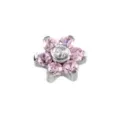 Flower zircon dermal anchor piercing jewelry, M0.9mm thread body piercing detail view. - M0.9 Thread for 1.2mm Base / Pink