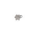 Micro dermal anchor piercing top featuring a clear rhinestone flower design, steel base. - White Zirconia Flower (OM1329)