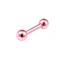Rose gold barbell body piercing earring, elegant cartilage stud for fashion body jewelry wear. - Pink