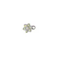 Dermal anchor top featuring a sparkling crystal flower design with a small attachment ring. - AB Zirconia Flower (OM1329)