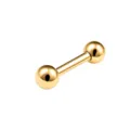 Gold barbell piercing earring, body jewelry cartilage stud, sleek metal design for daily wear - 1.2x6x4x4mm / Gold