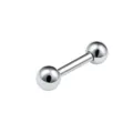 Silver tone stainless steel body piercing barbell ear stud cartilage piercing jewelry for daily wear - 1.2x6x4x4mm / Silver