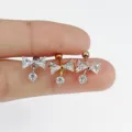 Stainless steel bow zircon piercing detail, elegant cartilage earring jewelry piece. - Bowknot Pendant Style (NO 5)