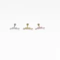 316L stainless steel cartilage stud earrings with cubic zirconia cluster body piercing jewelry - Cluster Row Style (D) / Silver / 1.0x6mm