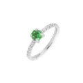 G23 Titanium Zirconia Nose Ring Green Stone Piercing Clicker Body Jewelry Size 14G - 1.2x8mm / Silver Green Round