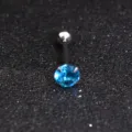 1.6x16mm round prong zirconia tongue ring body piercing jewelry with metal ball end sku - 1.6*16*7mm / Aqua