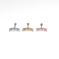Stainless steel CZ crystal cartilage stud earrings detail view, sparkling stones, 3 colors. - NO 1 Style / Silver