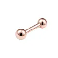 Rose gold straight barbell body piercing ear stud, elegant cartilage jewelry design. - Rose Gold