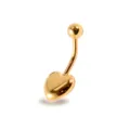 Anillo piercing para ombligo en forma de corazón dorado, joya de cuerpo elegante en acero. - Corazón Pulido Dorado (M958) / 1,6*11 mm / Dorado