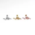 20G stainless steel rhinestone flower cartilage stud earrings piercing jewelry 3pcs - NO 8 Style