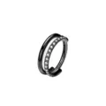 G23 Anneau de Nez Titane Zircone Noir Boucle d'Oreille Cartilage Piercing Bijou Chic - Zircon noir simple face