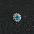ASTM F136 titanium 14G zonnebloem dermal anker piercing sieraden met blauwe en heldere stenen - 7mm 1.2mm Draad Met 14G Basis / Aquamarijn