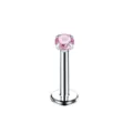 G23 Titan Rosa Zirkon Labret Stecker Knorpel Piercing Körperschmuck Variante Item - Rund / 1.2*10*3mm / Rosa