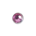 Pink crystal dermal anchor top titanium body piercing jewelry replacement accessory part - 1.2*3mm (M1.2 Thread/Fits 1.6mm Base) / Silver Pink