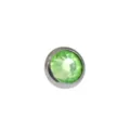 Round green gem body piercing dermal anchor top labret replacement accessory for DIY style - 3mm (Thread M0.9) / Green