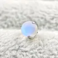 Titanium Opal Piercing Top Replacement Labret Stud Body Piercing Jewelry Accessory - 3mm (Thread M0.9) / Three-Prong Frosted Stone
