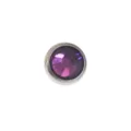 Titanium body piercing replacement head featuring a purple crystal gemstone for DIY use. - 3mm (Thread M0.9) / Violet Blue
