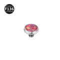 ASTM F136 Titanium Pink Opal Threaded Piercing Top Dermal Anchor Body Jewelry Part - Pink Style (OP45) / 3mm (Thread M0.9)