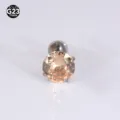 G23 Titan Labret Piercing Stecker mit grossem champagnerfarbenem Zirkonia Stein. - Champagner
